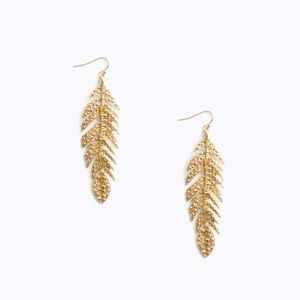 Romolo  gold feather drop earrings